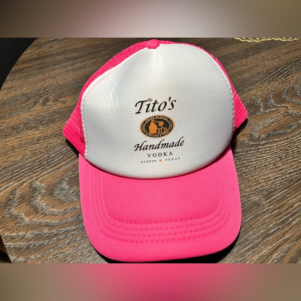 Pink Tito’s hat